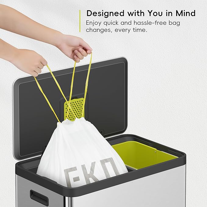 EKO Easy-Dispense Roll 80 Count Extra-Strong Drawstring Tall Kitchen Trash Bag