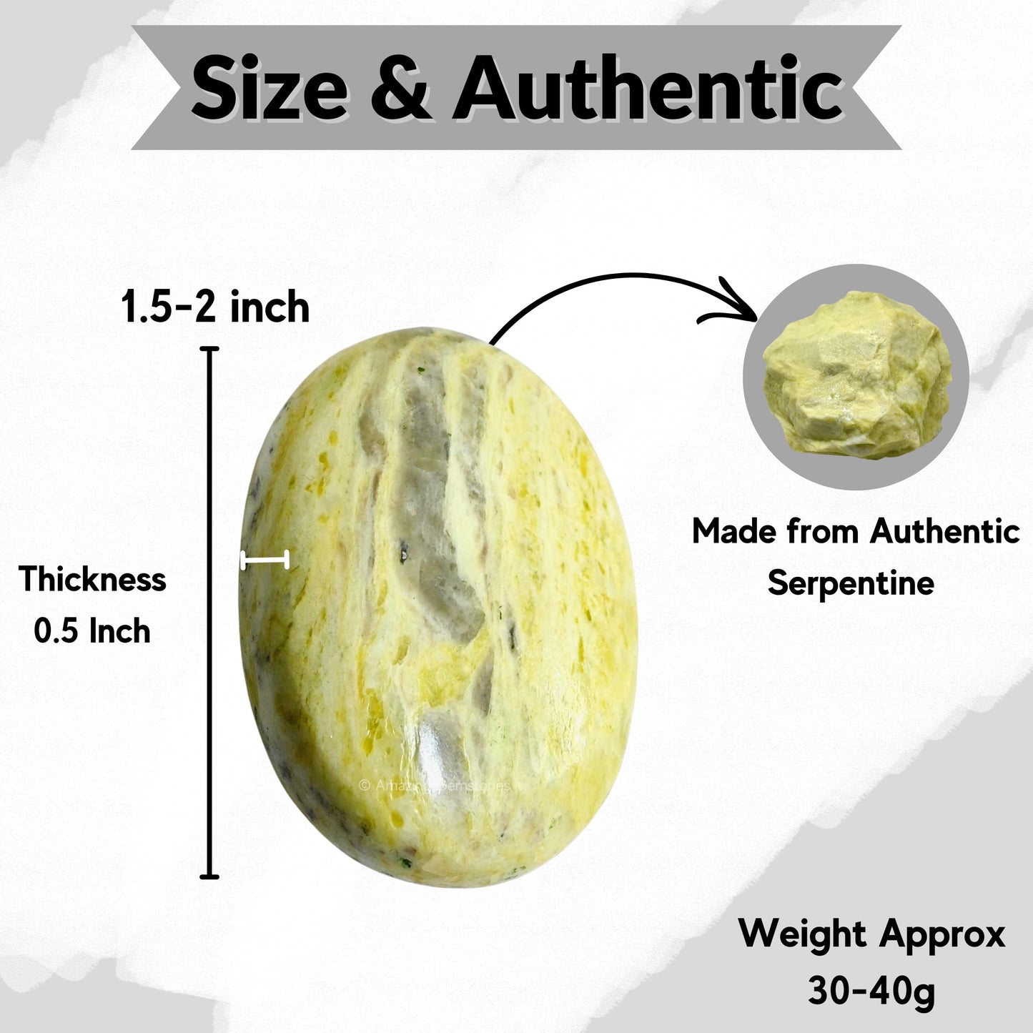 Amazing Gemstone Serpentine Crystals and Healing Stones - Large Palm Stone Crystals Piedra - Crystal for Good Luck, Balanced Positive Energy, Meditation - Unique Stocking Stuffers and Gifts for Women