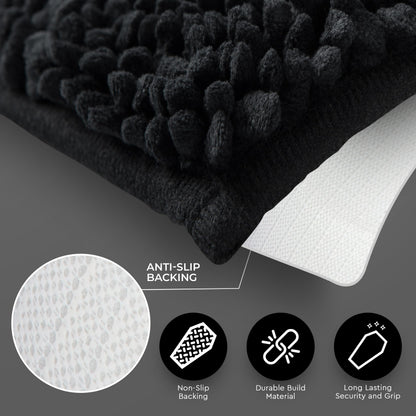 Gothic Curiosities Chenille Coffin Bath Mat - 32x20 Inch Coffin Rug, Soft, Thick, Water Absorbent, Machine Washable with Non-Slip PVC Backing - Spooktacular Gothic Bathroom Mat