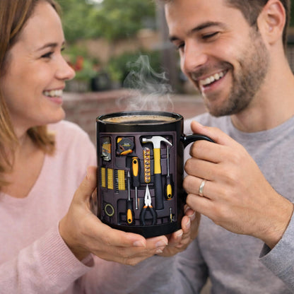 USAYEGH Mechanic Toolbox Mug – Tool Box Coffee Mug for Mechanics, DIY Lovers & Handyman – Funny Tool Organizer Design Ceramic Coffee Cup Gift for Men