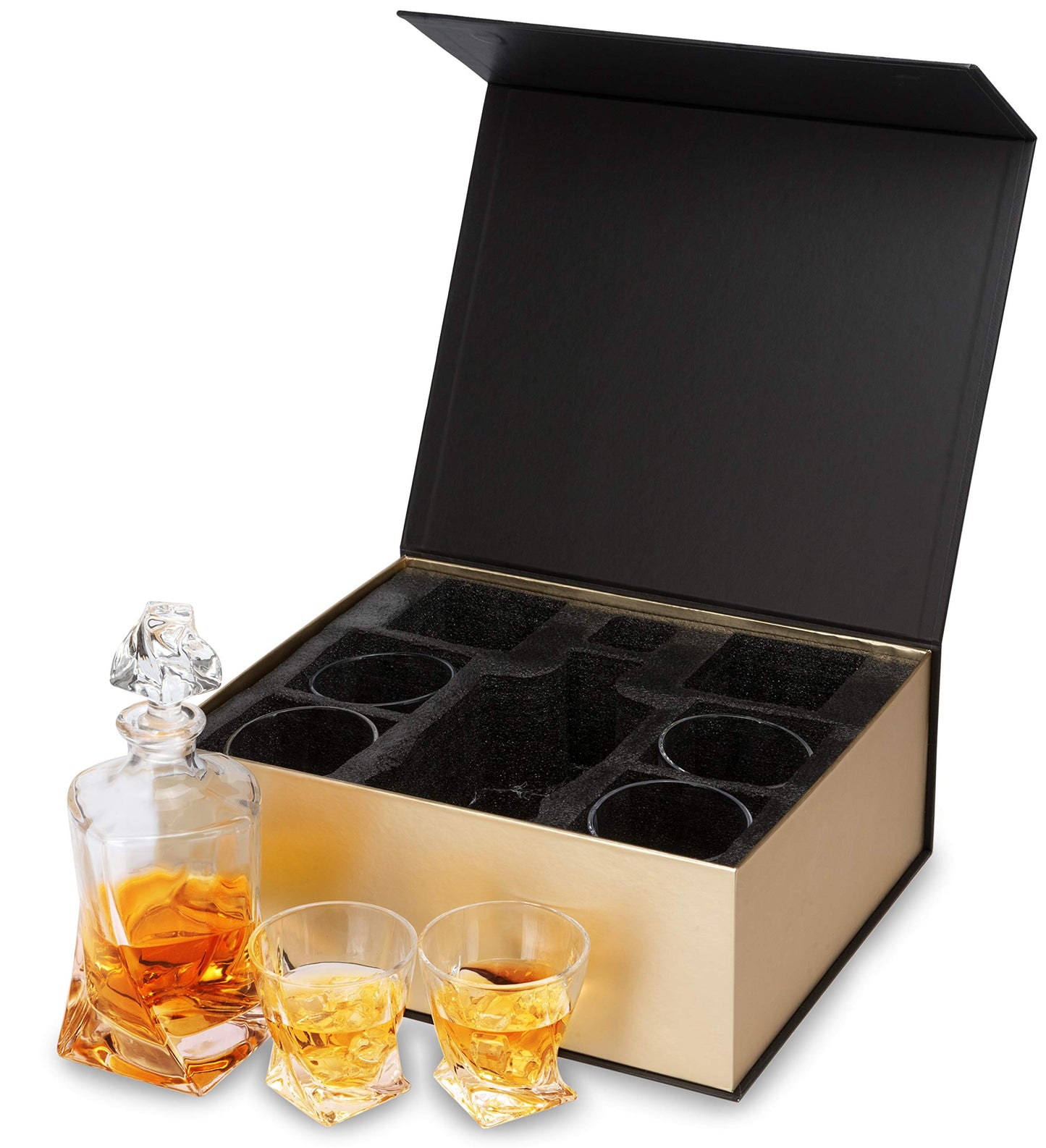 KANARS Whiskey Decanter Set, Premium Crystal Liquor Decanter with 6 Old Fashioned Glasses for Cocktail Scotch Bourbon Irish Whisky Alcohol, Unique Men Gifts for Father's Day Housewarming Birthday