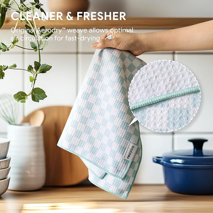 RECYCO Waffle Kitchen Towel Set of 2