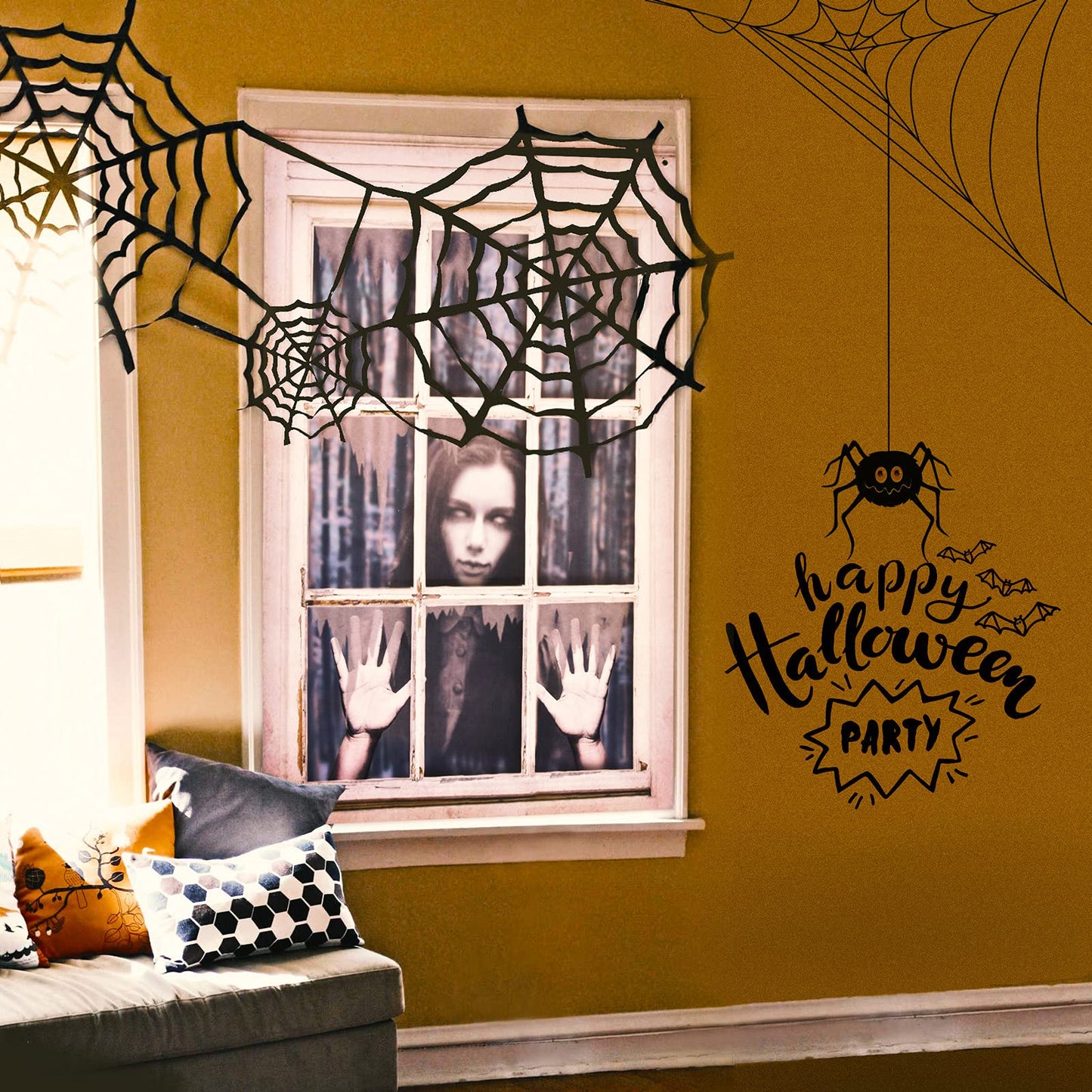 FUN LITTLE TOYS Halloween Female Ghost Screen, Window Door Cover, Party Decors
