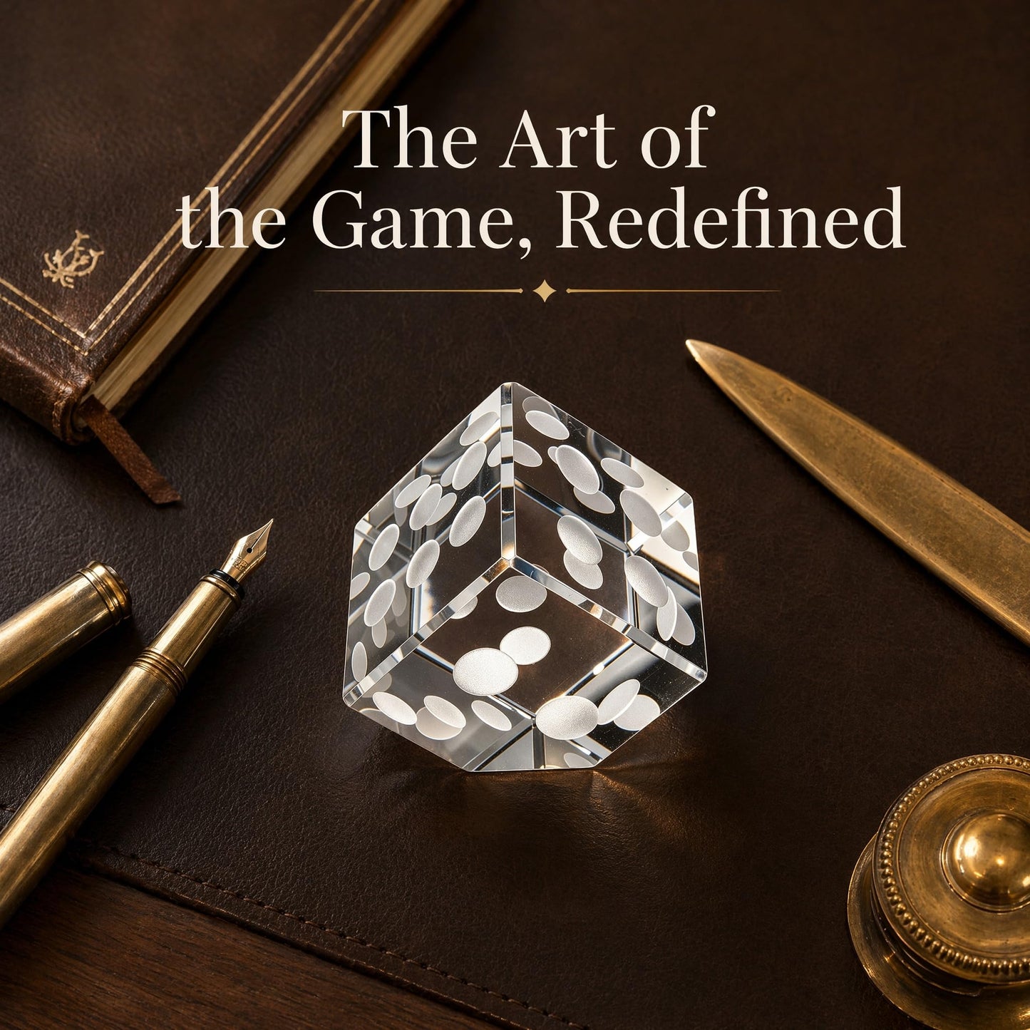 2-Inch Crystal Glass Dice Paperweight