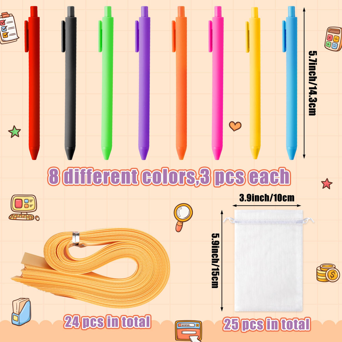 Xqumoi Employee Appreciation Coffee Cup Sticky Notes Set - 24 Set Coffee Self Sticky Writing Memo Pads Ballpoint Pens with Mesh Bag for Coffee Lover Staff Member Colleague Worker School Office Supply