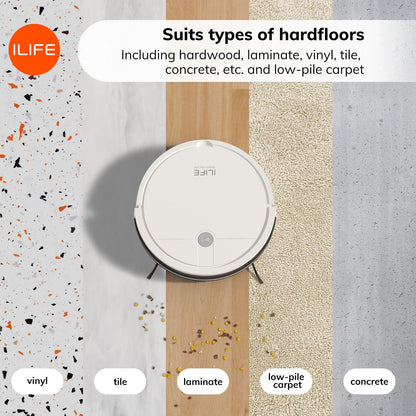 ILIFE A12 Pro Robot Vacuum and Mop Combo, Self Emptying Station for 60 Days, LiDAR Navigation, Home Mapping, No-Go Zones, 2.4G WiFi/App/Alexa/Remote Control, for Hard Floors, 110V