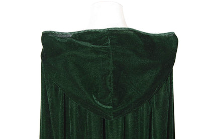 Txian Full Length Hooded Velvet Cloak Halloween Christmas Fancy Cape Costumes 59" (Green)
