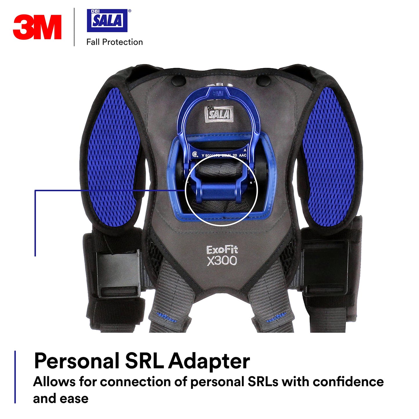 3M 1113421 DBI-SALA ExoFit X300 Comfort Vest Climbing/Positioning Safety Harness, General Industry Fall Protection, Back, Front, and Hip D-Rings, Tongue Leg Buckle, Quick Connect Chest, Medium