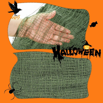 Halloween Green Creepy Cloth 79 X 197 Inch Green Spooky Scary Gauze Spooky Fabric Cloth for Haunted House Halloween Party Doorways Outdoors Decoration