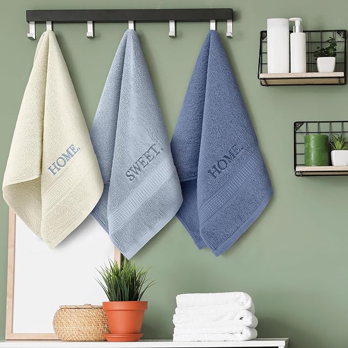 3 Pcs Home Sweet Home Hand Towels Farmhouse Decorative Embroidered Bathroom