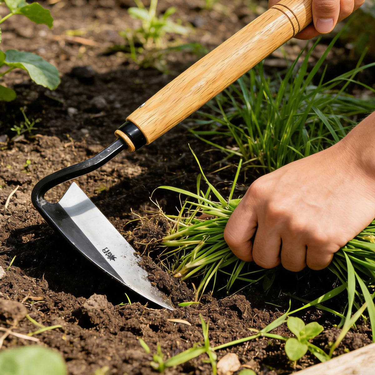 Japanese Weeding Sickle Very Sharp Edge Quick Work (Full Size)