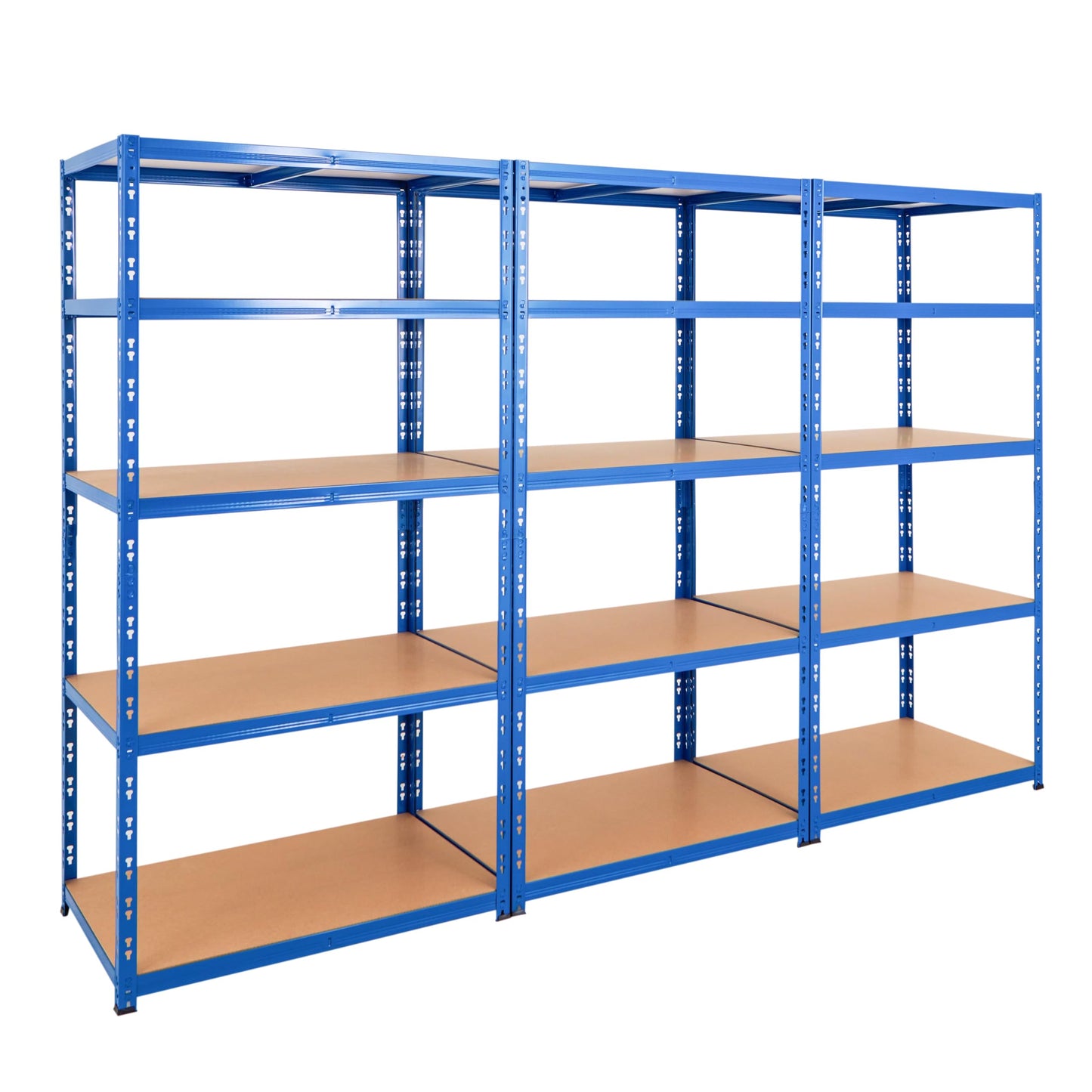 BiGDUG Heavy Duty Garage Shelving Unit 3 Bay - 179x90x60 cm - 200kg UDL Per Shelf (1000kg Per Bay) - 3x Blue Storage Shelves - 5 Tier Shed Shelving