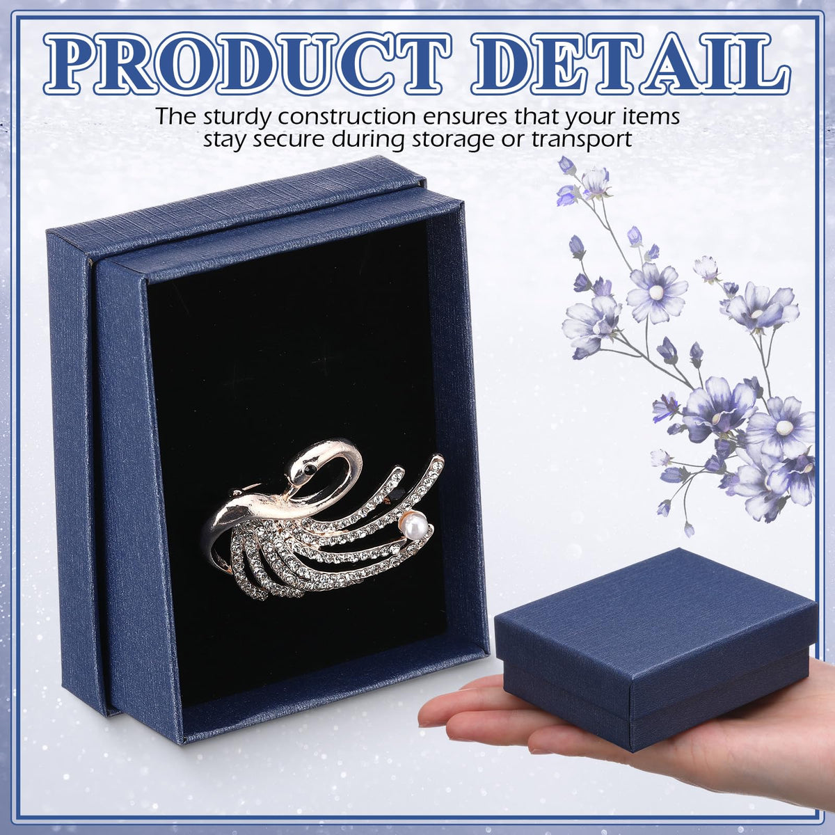 Sasylvia 36 Pcs Jewelry Cardboard Gift Boxes Packaging Necklace Ring Earring Storage Box with Cushion 3.5x2.8x1.2 Inch (Dark Blue)