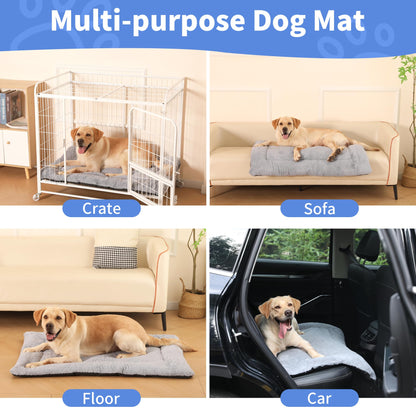 Baodan Dog Bed Large Washable, Pet Cat Beds Cushion Mattress, Soft Warm Dog Crate Mat Pad for Medium Large Dogs- L 90x60 cm, Grey