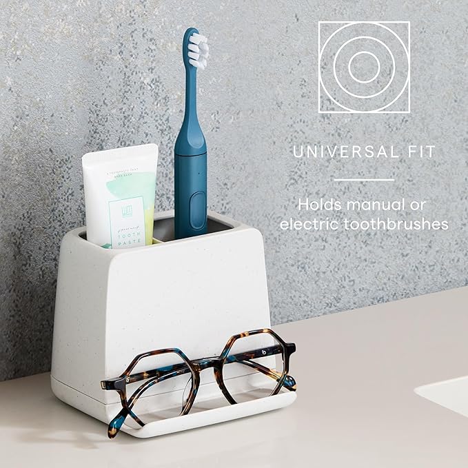 YouCopia The Ledge Toothbrush Holder, Bathroom Vanity Counter Organizer