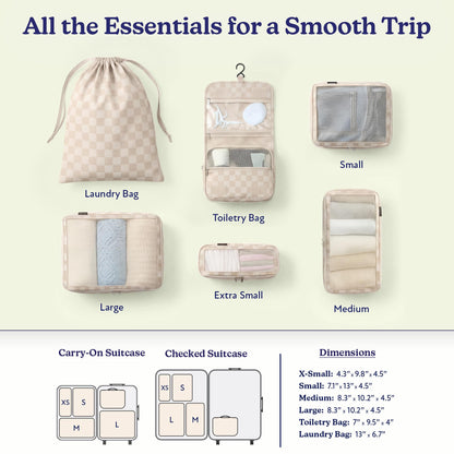 Vandel Space-Saving Compression Packing Cubes for Women with Hanging Toiletry Bag, Laundry Bag, Compressible Carry On Suit Case Organizer Luggage Packing Cubes for Travel Compression Organizer Bags
