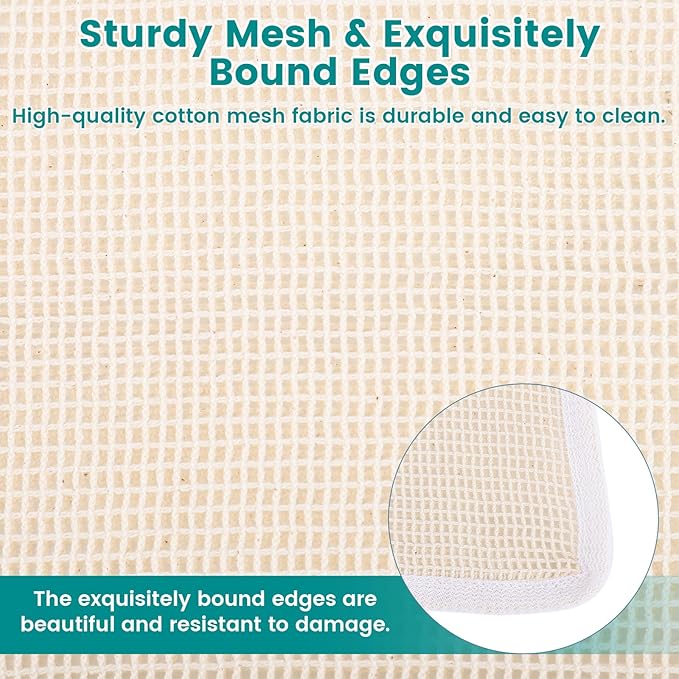 4Pcs Durable Cotton Mesh Laundry Bags