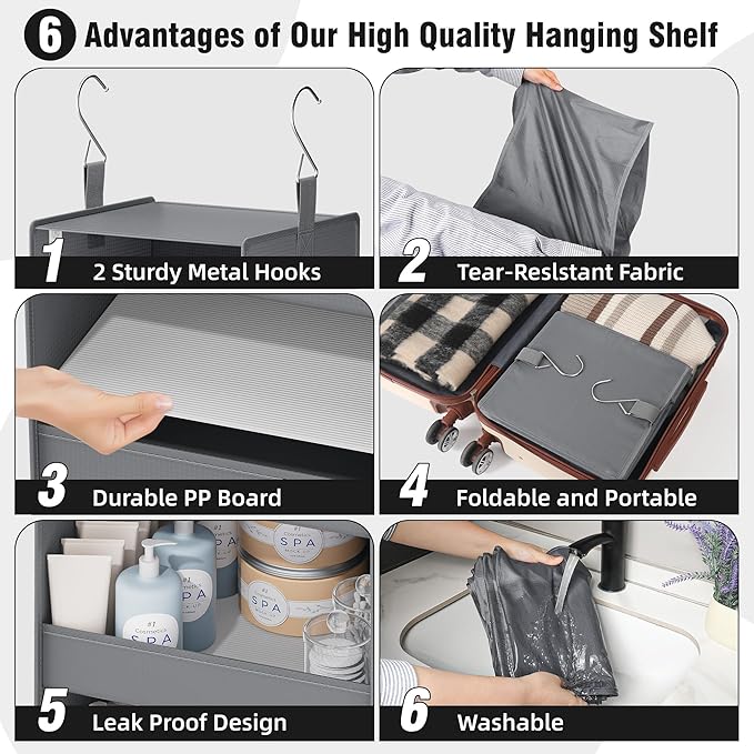 GRANNY SAYS 4-Shelf Hanging Organizer, Closet Hanging Shelves, Closet Hanging