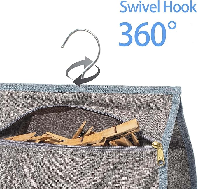 Laundry Clothespin Bag for Clothesline Outdoor, Clothes pin Bag