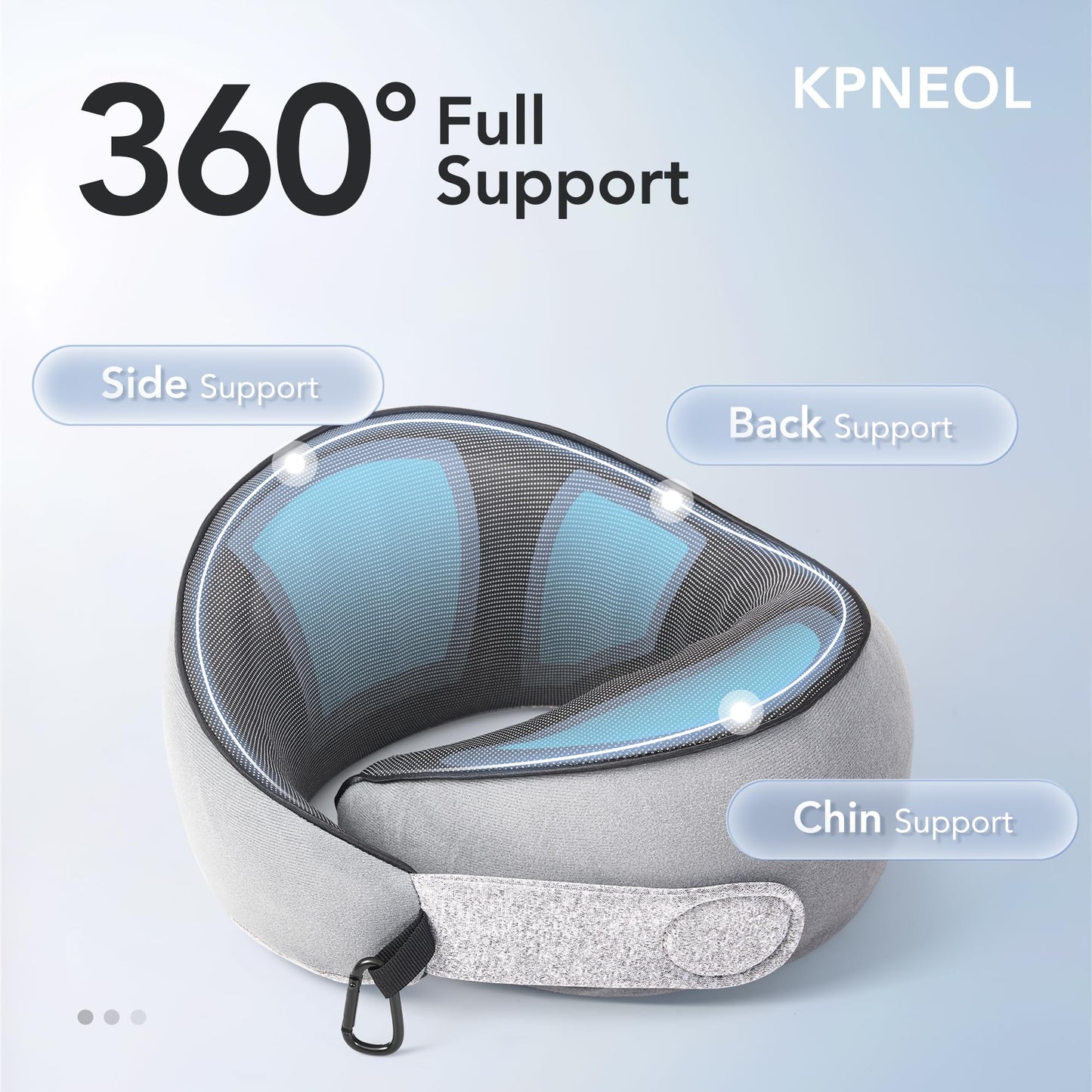 Travel Pillow, 100% Pure Memory Foam Travel Neck Pillow Airplane Neck Support Ergonomic Design for Traveling Suitable for Airplanes,Offices and Cars-Grey