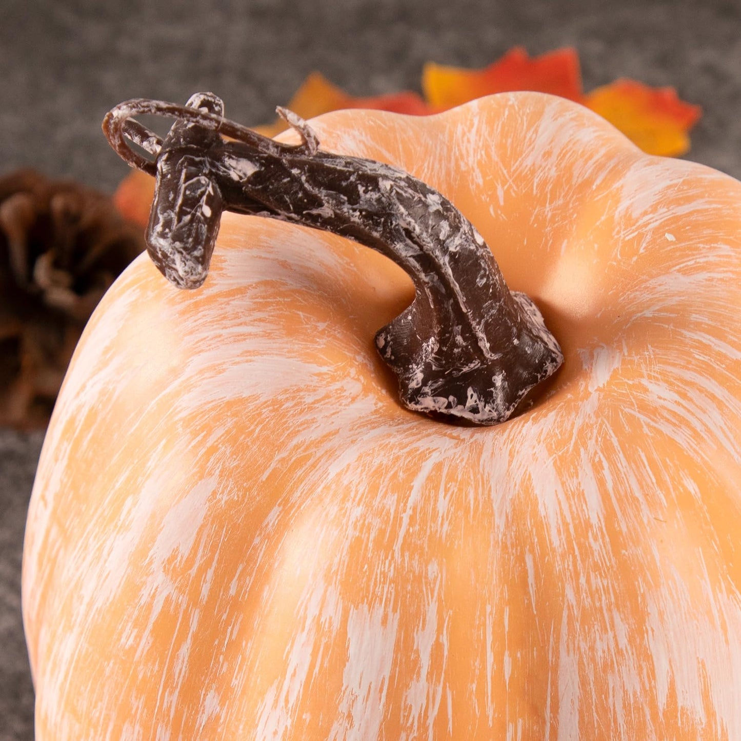 Benjia 16 Pcs Artificial Pumpkins Fall Decorations, Large Terracotta Fake Pumpkin Decorative Foam Faux Pumpkins for Indoor Outdoor Autumn Harvest Halloween Thanksgiving Table Decorations (Terracotta)