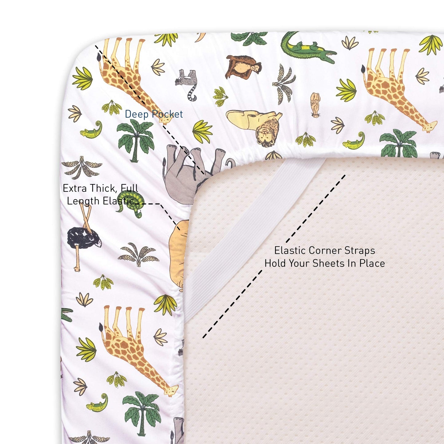 1500 Supreme Kids Bed Sheet Collection - Fun Colorful and Comfortable Boys and Girls Toddler Sheet Sets - Deep Pocket Wrinkle Free Soft and Cozy Bedding - Twin XL, Wild Animal
