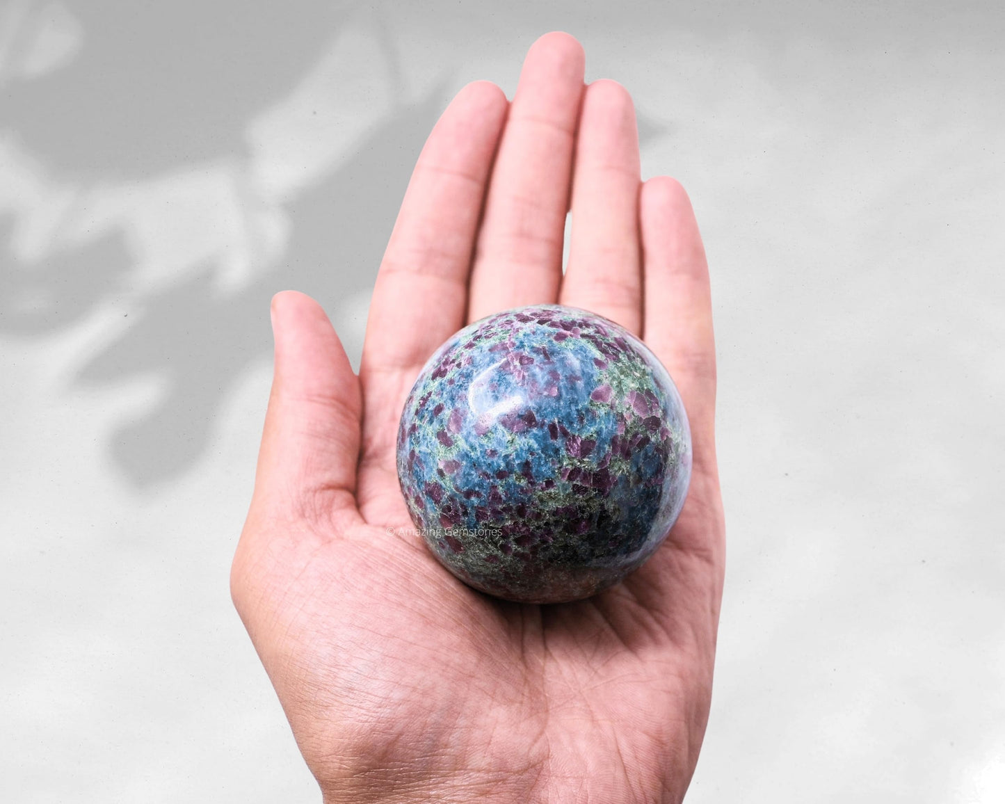 Amazing Gemstone Ruby Kyanite Crystal Ball with Stand - 2.5 Inches Large Crystal Sphere Meditation Balls for Witchcraft and Decorative Balls