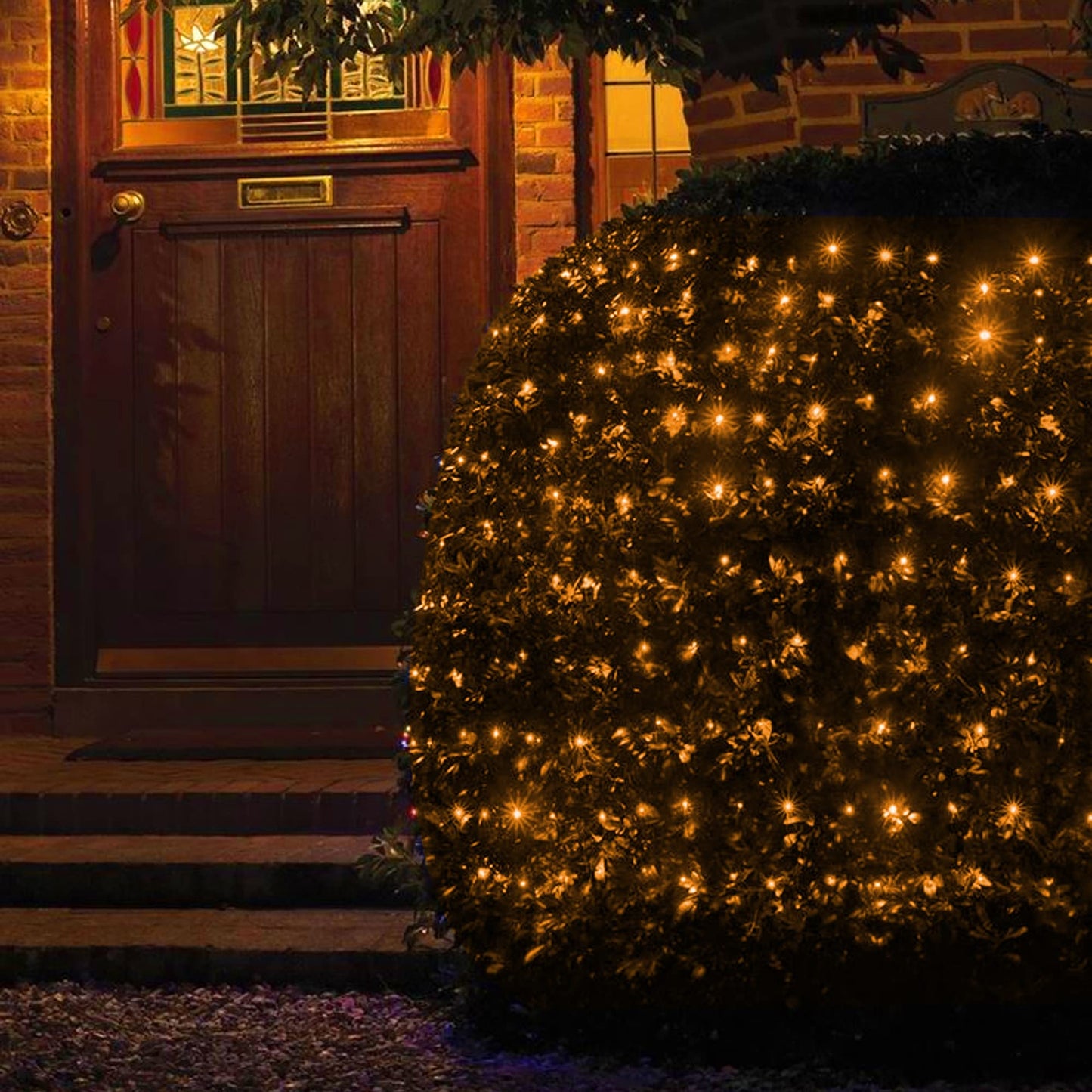 Outdoor Christmas Lights, 360 LED 12FT x 5FT Green Wire Waterproof Christmas Net Light Outdoor Plug in with 8 Modes, Warm White Mesh Lights Decorations for Xmas Indoor Tree Bush Yard Home Decor
