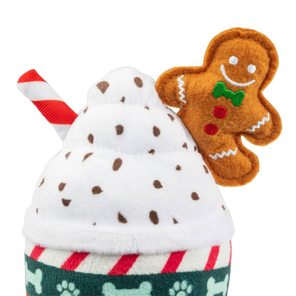 Haute Diggity Dog Starbarks Ginger Bark Latte, Plush Holiday Christmas Dog Toys with Interactive Squeaker, Stimulating Pet Enrichment, Machine-Washable & Safe Materials for All Breeds, One Size