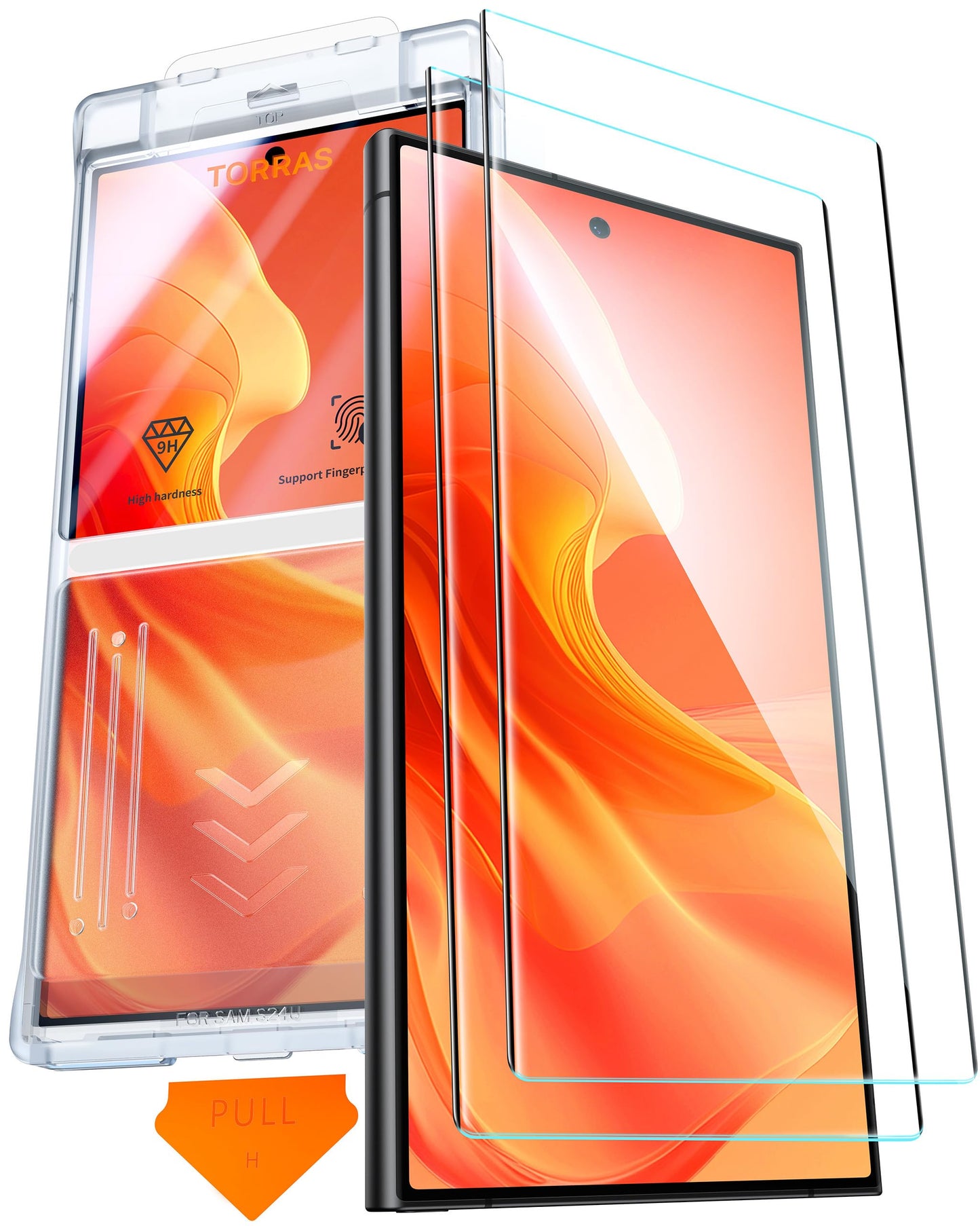 TORRAS Top-Notch Aerospace Glass for Samsung Galaxy S24 Ultra Screen Protector [12Ft Military-Grade Shatterproof] Anti-Scratch Tempered Glass Full Coverage Fit Screen Protector S24 Ultra 6.8" 2-Pack