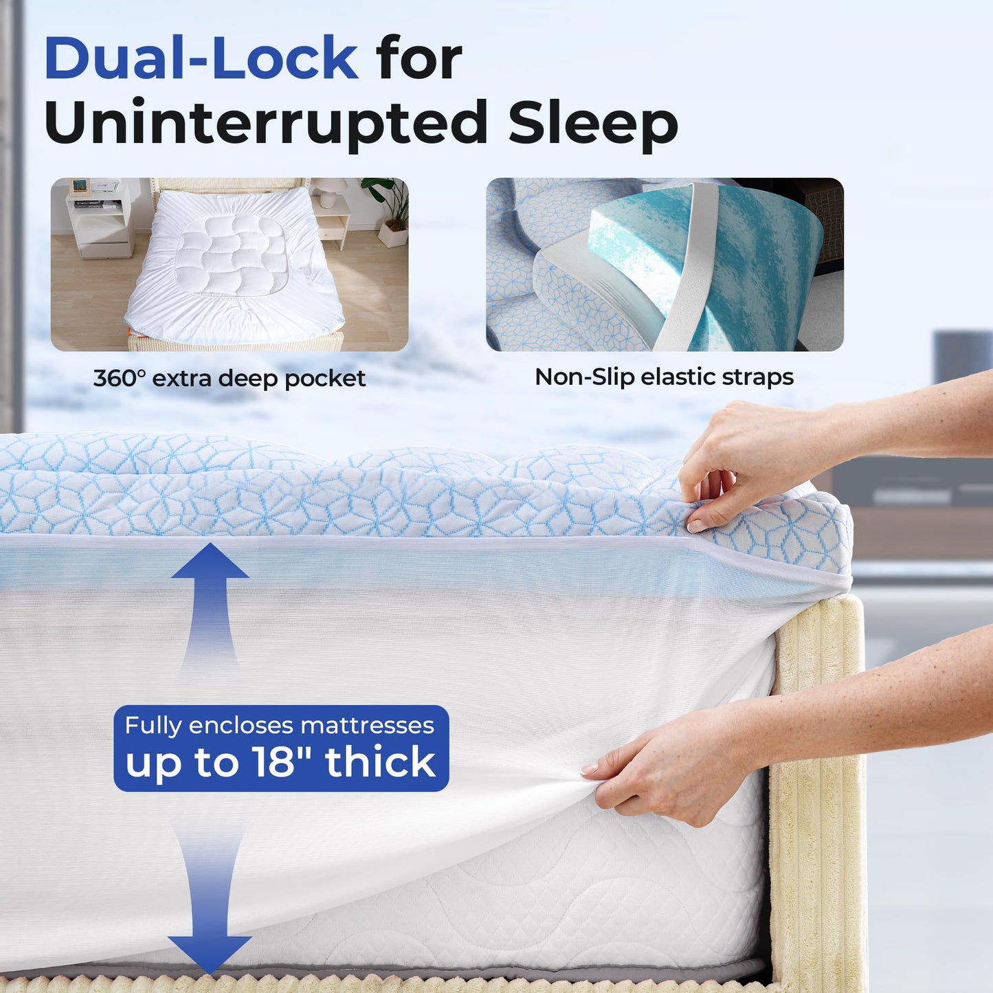 HOMRELEXA Dual Layer 4 Inch Cooling Memory Foam Mattress Topper Twin Size, 2 Inch Thick Soft Quilted Ice Silk Pillow Top Cover Plus 2 Inch Gel Memory Foam Mattress Pad for Back Pain Relief