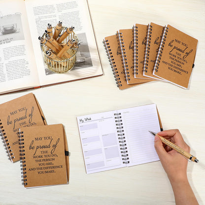 Tellingyou 20 Pcs Employee Appreciation Gifts Bulk Inspirational Spiral Notebooks 2026-2027 Planner Pocket Notepads with Motivational Pens Thank You Gifts for Teacher Coworker Volunteer