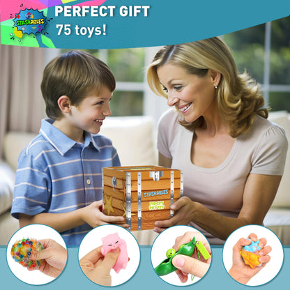 Sensory Fidget Toys Pack - Stress Relief and Anti Anxiety Toys for Kids - Cool Fidget Packs with Stress balls, Fidget Cube, & More for Party Favours, Prizes, Travel, & Pinata Stuffers