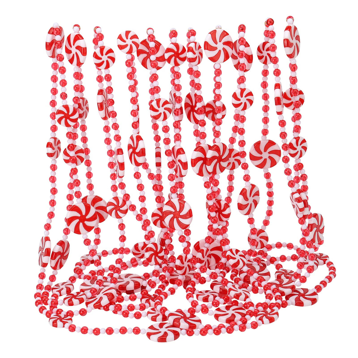 TFTAFAN 29.5ft Plastic Christmas Candy Cane Garland, Red & White, 21pcs, 354in, Artificial, Non-Lighted, Ideal for Christmas Tree, Fireplace, Indoor Decor