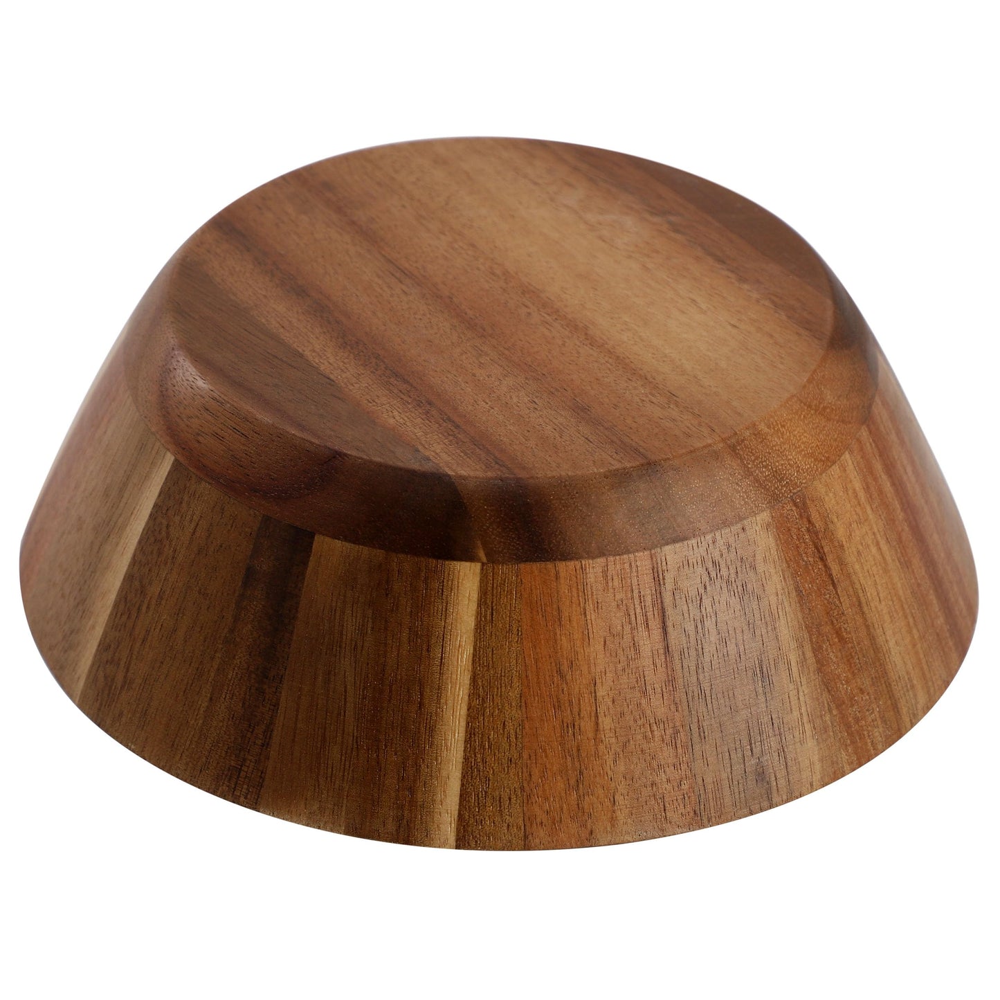 Elama 4 Piece 6.75 Inch Acacia Wood Salad Bowl Set, Dining Bowl, Serving Bowl, Natural Wood Dinnerware Set (6.75in Dark)