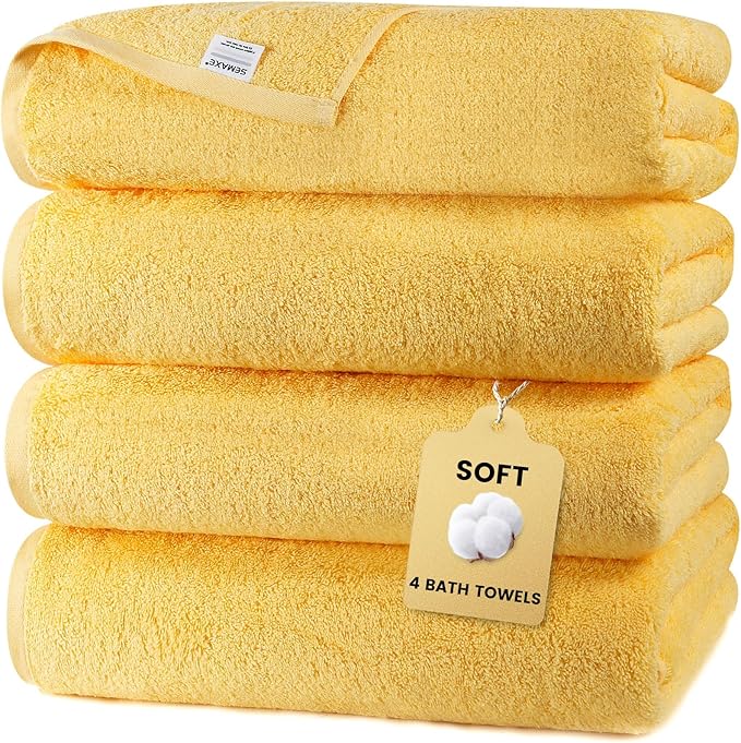 SEMAXE 4-Pack Luxury Bath Towels