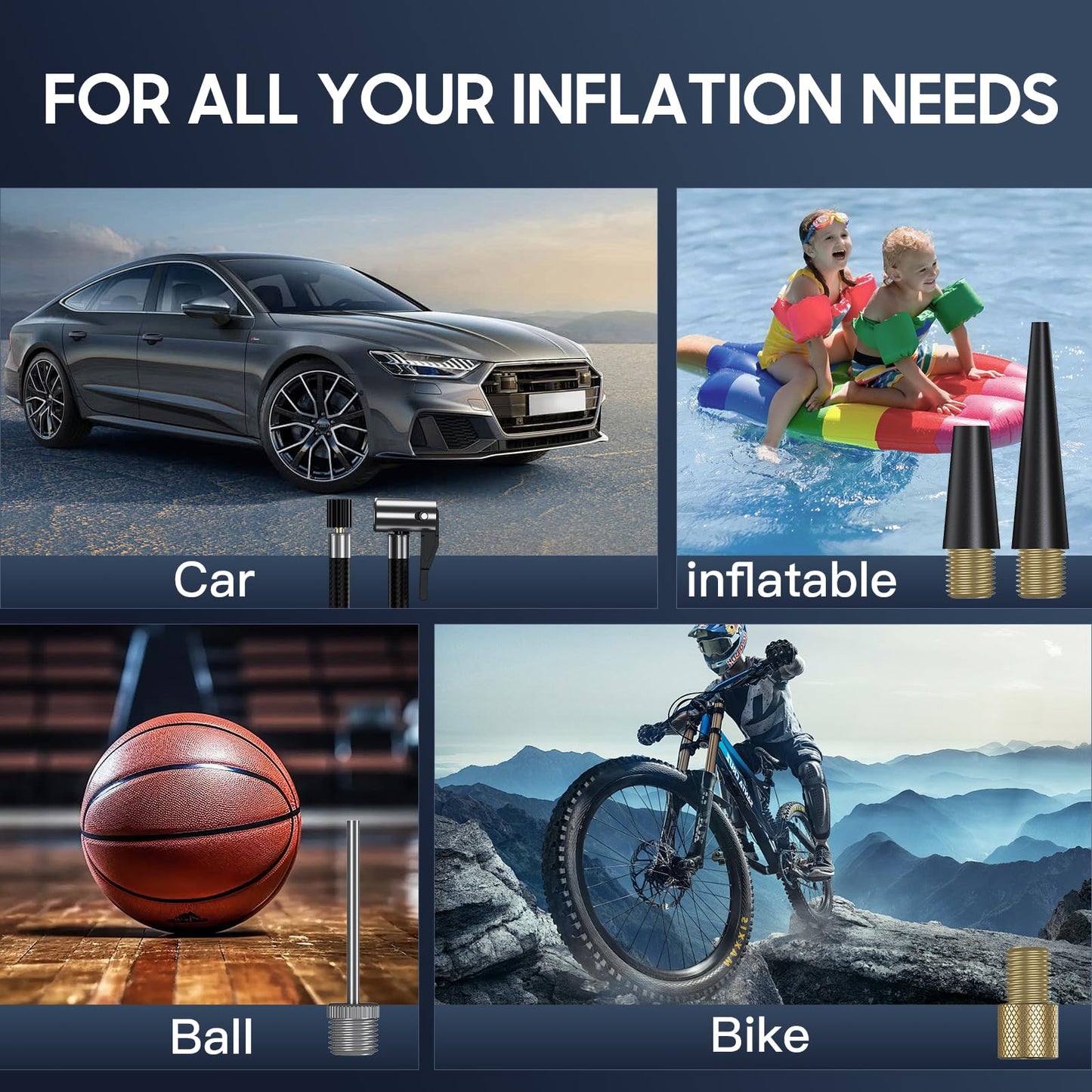 Ipflin Tyre Inflator Air Compressor-12V DC,Digital Car Tyre Pump 150 PSI, Preset Tyre Pressure & Auto Shutoff,Digital Air Pump for Car Tyres Bicycles Other Inflatables,Yellow