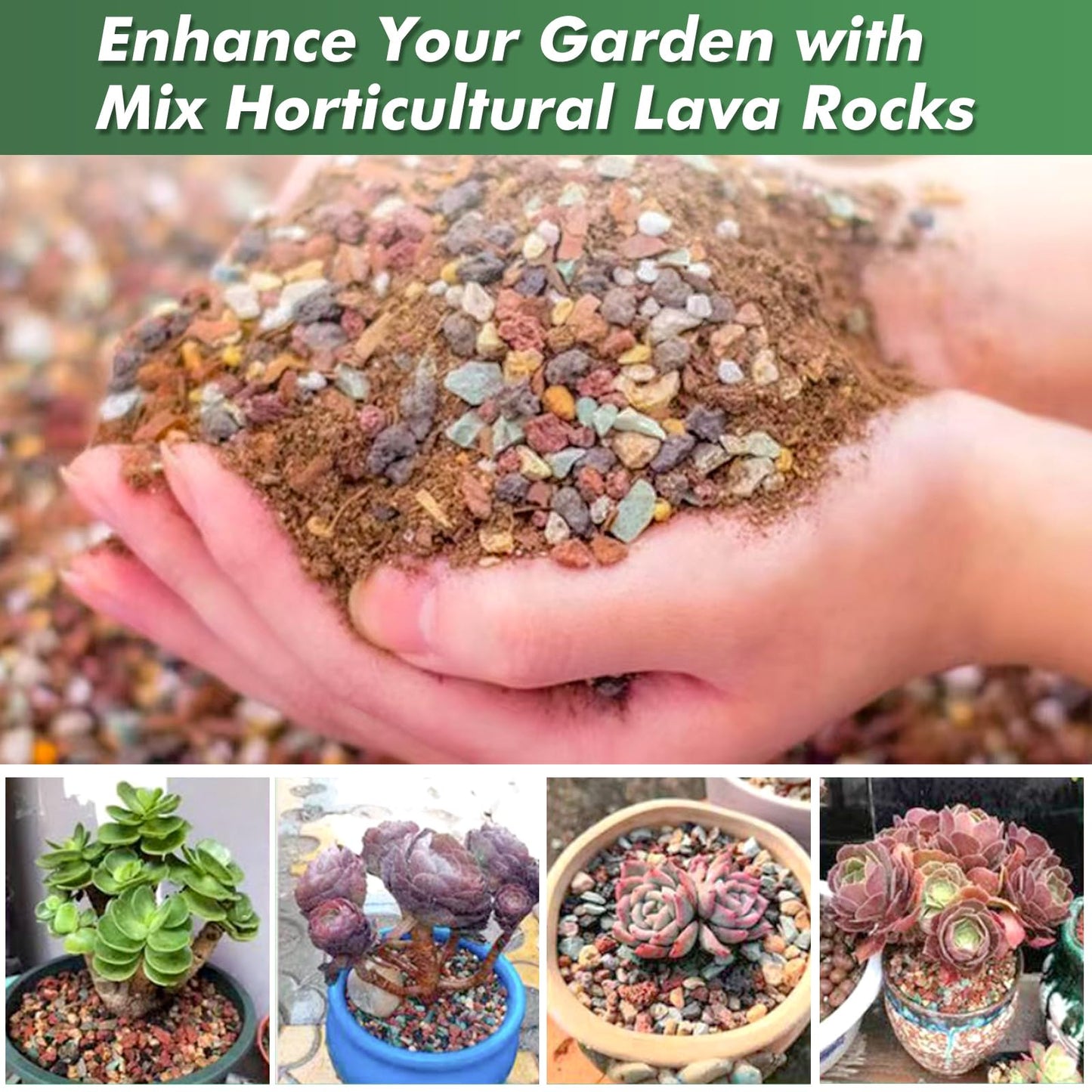 18 Pounds Mix Horticultural Lava Rocks, 5-8 mm Lava Rocks for Plants, Bonsai Rocks Horticultural Grit Soil Cover Gravel for Succulents and Hydroponics, Fairy Gardening, Top Dressing, Plant Drainage