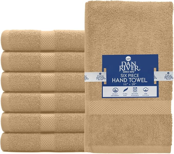 DAN RIVER 6-Pack Premium Hand Towels