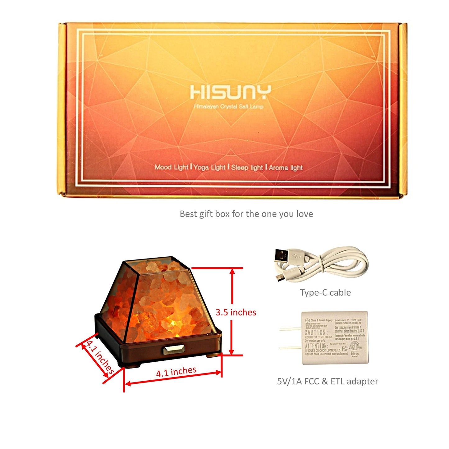 HISUNY Touch Himalayan Salt Lamp with Smart Heating Essential Oil System, 6-Way Dimmable Mini USB LED Pink Natural Salt Rock Night Lamp for Home Decor Zen Gifts Salt Therapy Yoga Spa Meditation