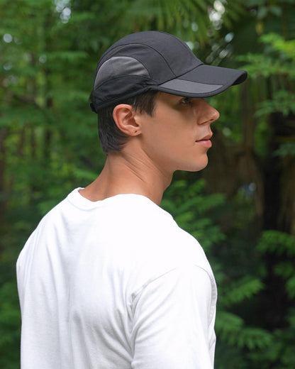 GADIEMKENSD Outdoor Running Hat Men's Cooling UPF50+ Womens Baseball Cap Sport Mesh Sun Hat Trucker Dad Hats Quick Dry Breathable Unstructured for Summer Camping Fishing Hiking Improved Navy L