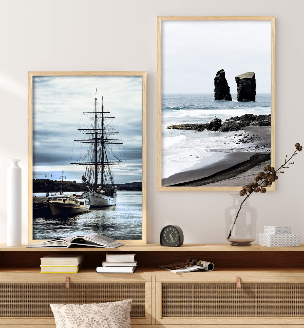 Yaetm 16x24 Picture Frames, Natural Solid Oak Wood Frame 16 x 24 inch, Ideal for Wall Gallery and Poster, Wall Mount (4 Pack, Oak)