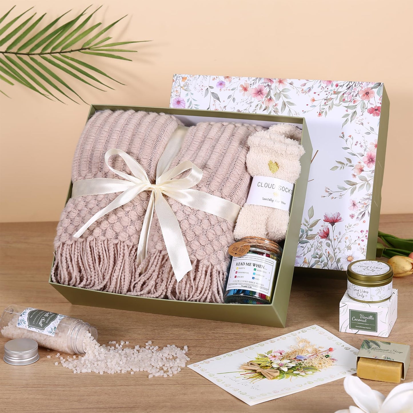 Mother’s Day & Birthday Gift for Women – Luxury Self Care Spa Gift Basket, Get Well Soon Care Package, Thinking of You Sympathy Gift for Mom, Friend, Her