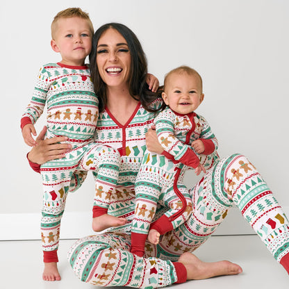 Little Sleepies Christmas Pajamas for Baby Boys & Girls, Viscose from Bamboo Newborn Pajamas, Family Matching Christmas PJs, Fair Isle, 0-3 months