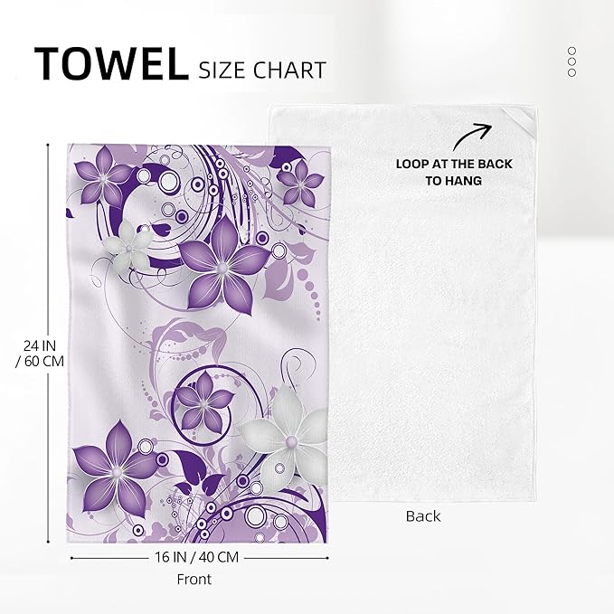 Purple Floral Kitchen Towels