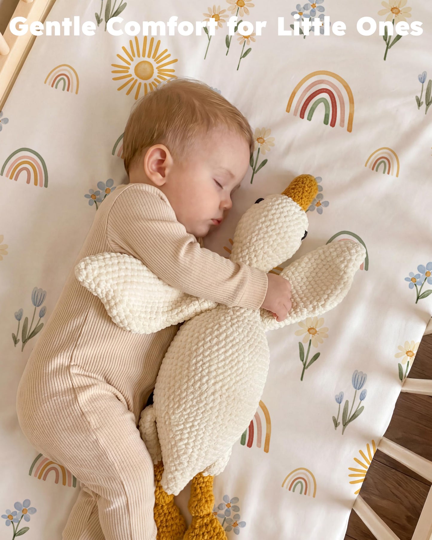 Nyessmee Baby Crib Sheets for Boys and Girls, Fitted Crib Sheets 52" x 28", Soft Breathable Microfiber Sheets for Standard Crib and Toddler Mattress, 2-Pack Orange Rainbow