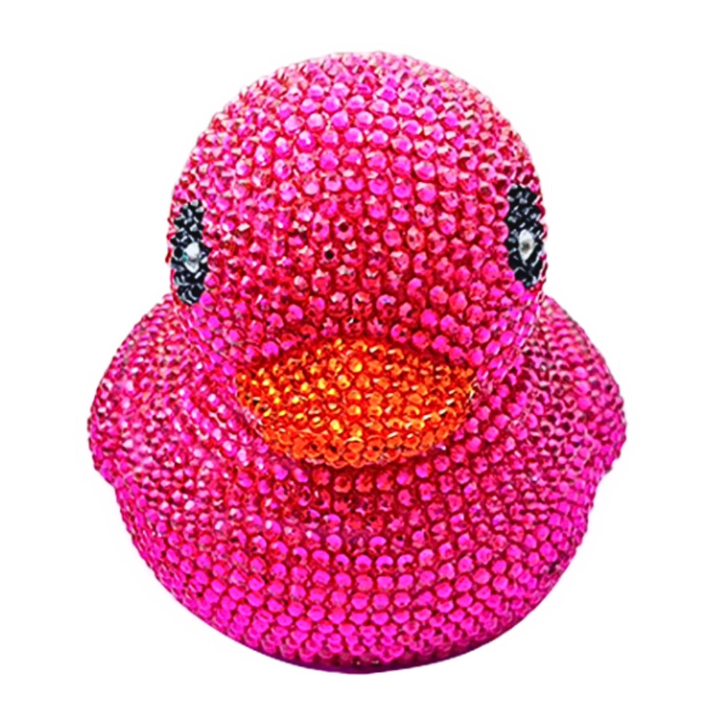 Ashpin Commerce Cheer Duck 6-Inch Rhinestone Good Luck Ducks, Cheerleading Competition You've Been Ducked Cheerleader Gift with Optional Glitter Bow (Hot Pink)