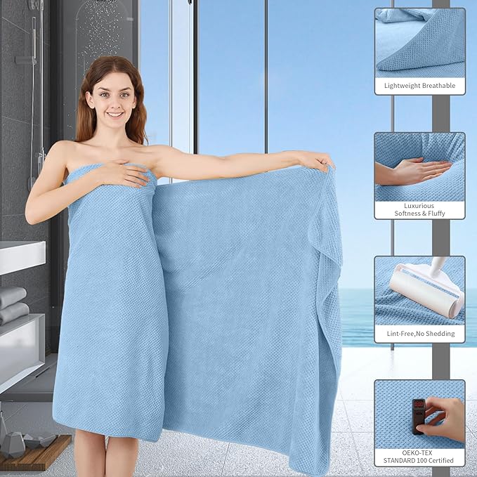 Extra Large Bath Towel Set of 4, Oversized Bath Sheet Super Soft Highly