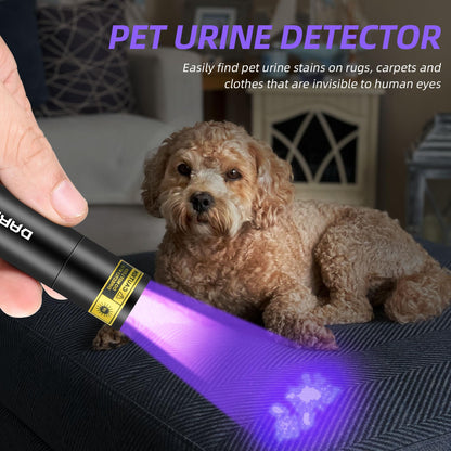 DARKBEAM UV Torch 365nm Black Light and 395nm Blacklight, USB Rechargeable LED Ultraviolet Flashlight, Mini Portable Detector for Pet Urine, Uranium Glass, Rocks, Curing Resin, Leak Detection, 2 Pack