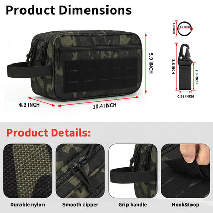 IronSeals Tactical Toiletry Bag Men Hygiene Bag Travel shower Bag EDC Utility Molle Tool Pouch Mens Shaving Kit Bag